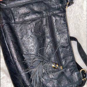 vintage leather with design purse